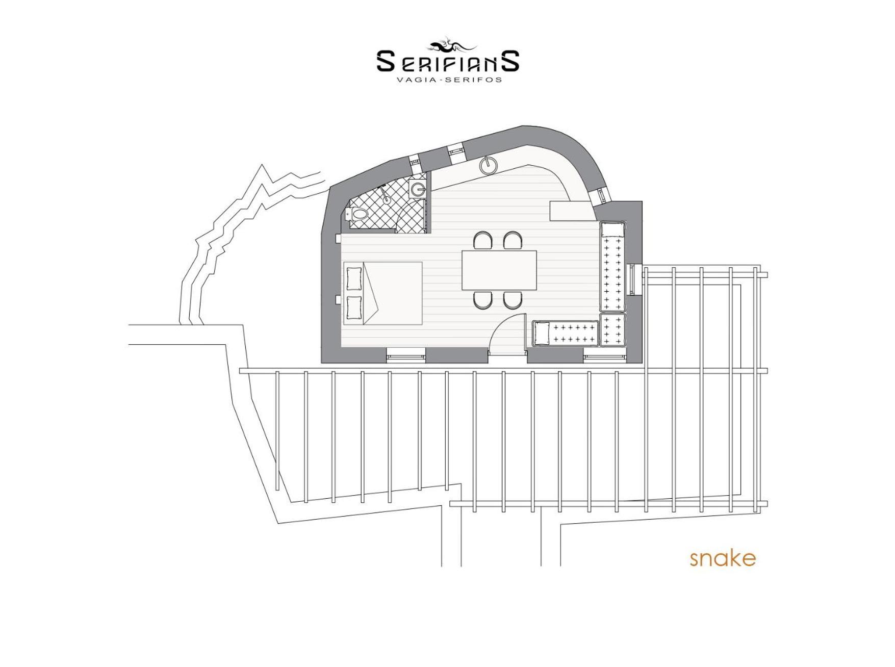 Snake House 180 Sea View - Serifians Residences Vayiá المظهر الخارجي الصورة